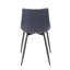 Ensemble de 2 chaises d'appoint industrielles, revêtement en similicuir bleu rétro, pieds fuselés en métal noir, l 21,75 po