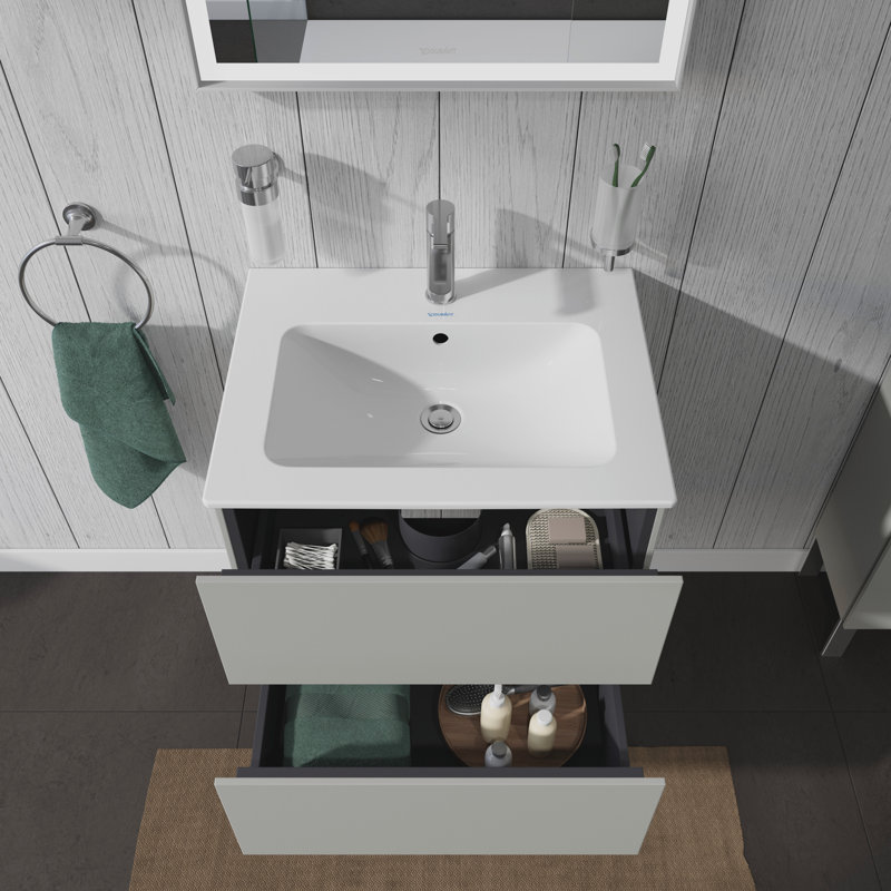 Base de meuble-lavabo simple murale Duravit seulement (gris béton mat) , Gris béton mat