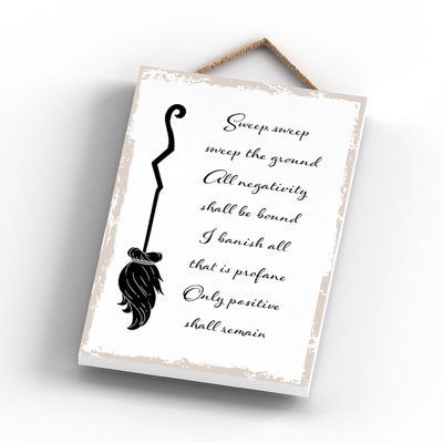 Witch Sweep Sweep Wooden Plaque