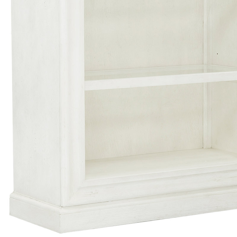 Chalky White Rubberwood Adjustable Bookcase with Puck Light