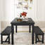 Ensemble de table de salle à manger pour 4 personnes, ensemble de table de cuisine avec 2 bancs de salle à manger, ensemble de table de salle à manger rectangulaire 3 pièces pour 4 personnes, mobilier de cuisine peu encombrant pour coin-repas, apparte-428294810-428294788-428294791