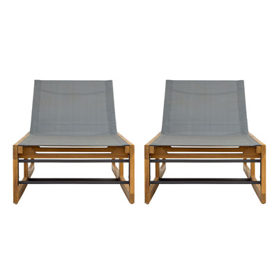 78.75'' Long Reclining Acacia Single Chaise