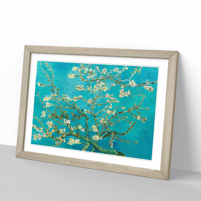 Almond Blossom Branches Vol.3 by Vincent Van Gogh - Picture Frame Painting, Oak, 65cm H x 90cm W x 2cm D