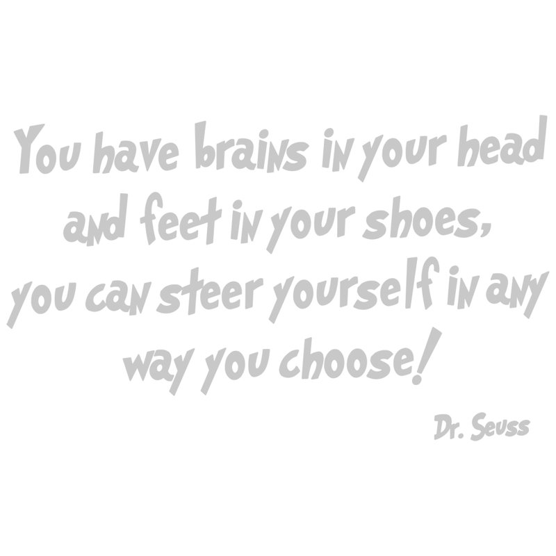 Adhésif décoratif Dr Seuss «You Have Brains in Your Head», Argent