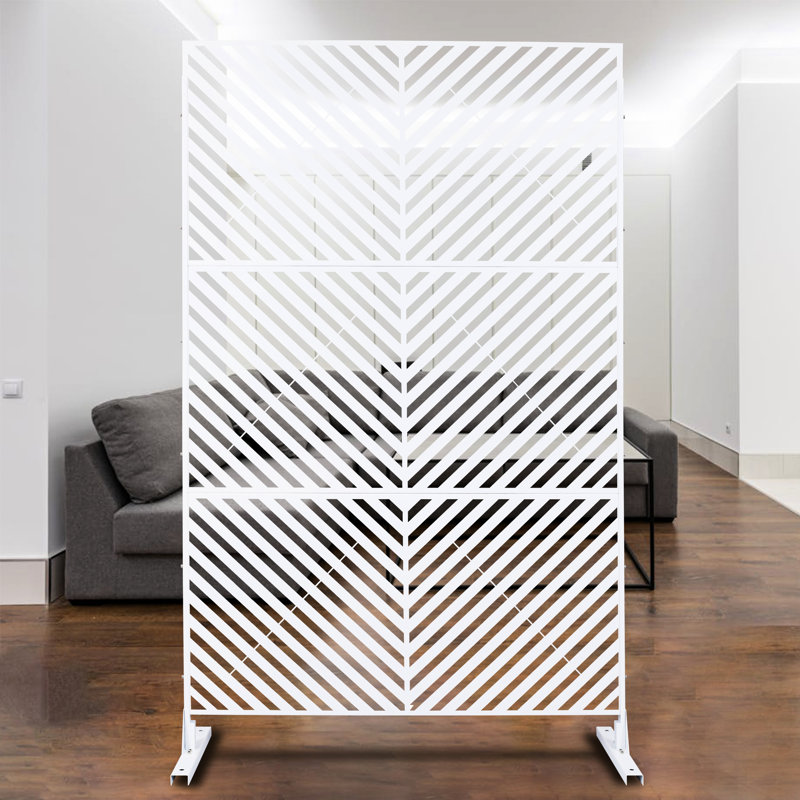 Panneaux de clôture d'intimité en métal H 76 po H 76 po, Blanc