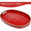 Plateau de service ovale rouge en plastique