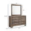 Commode 6 tiroirs avec miroir taupe délavé-1186070326