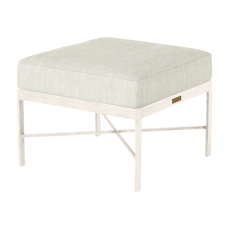 Repose-pieds en aluminium Monaco - gris ardoise, Gris ardoise, Trépointe, InsideOut® Rollo ‑ lin crème
