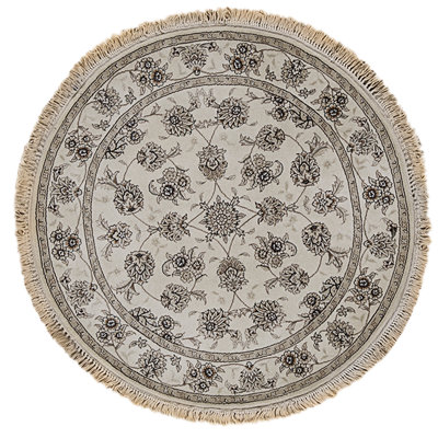 High-Quality Hand-Knotted Ivory Area Rug