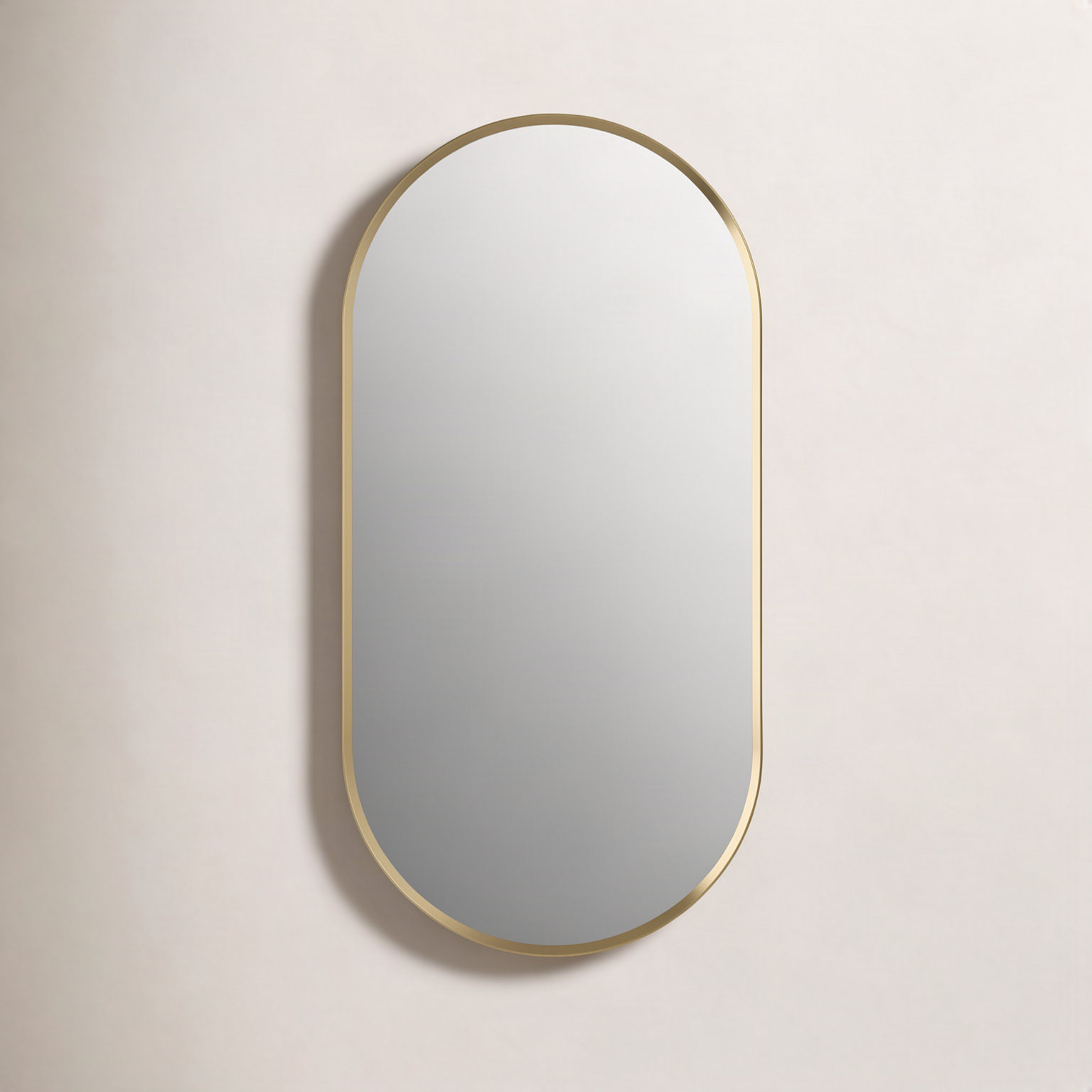 Verdera Capsule Medicine Cabinet, Moderne Brushed Gold, 40" H x 20" W x 5.55" D