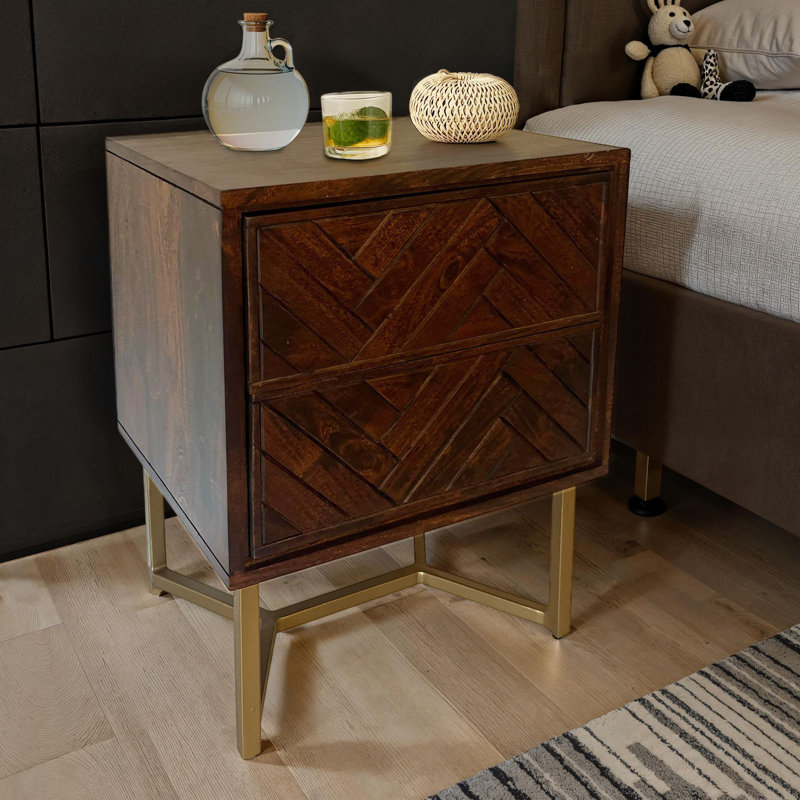 40cm W Metal Bedside Table