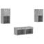  4 Piece TV Wall Cabinets With LED Lights-1104113891