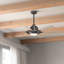 Iras 52 in. Indoor/Outdoor Anvil Iron Downrod Mount Ceiling Fan with Integrated LED with Wall Control Included-729148259