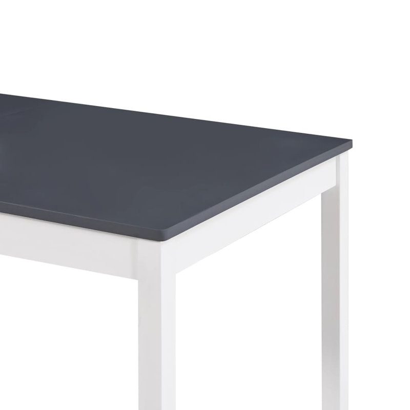 Abney Pine Solid Wood Dining Table, Gray, White
