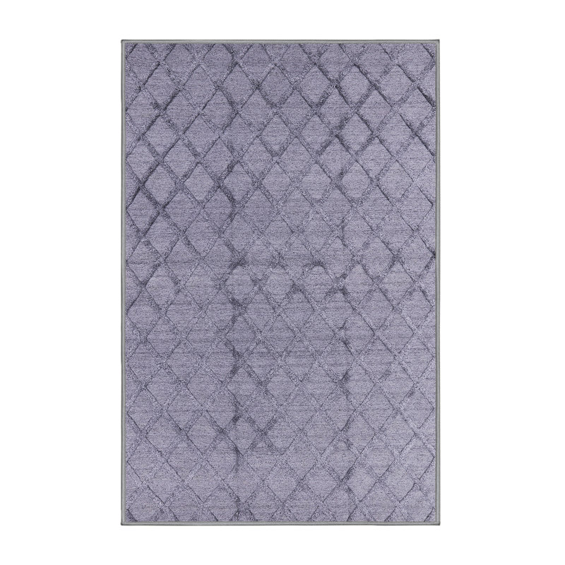 Tapis mauve à motif géométrique Meltem, Rectangle 6 pi x 9 pi