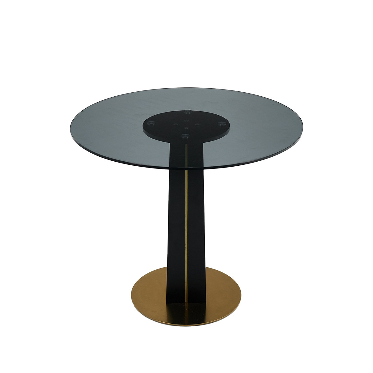 Mercer41 Modern Round Negotiation Table - 85Cm Tempered Glass Top ...