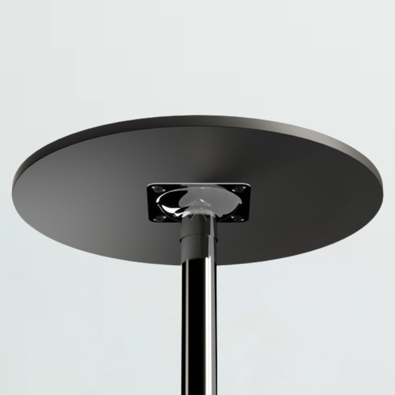 Strasser Bar & Pub Table with Black Top and Chrome Metal Base, 39.7'' H X 23.60'' W X 23.60'' D, Black/Chrome