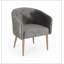 Fauteuil gris capitonné à 4 pieds Eudia-2030002201