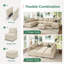 Canapé-lit modulaire rembourré avec rangement beige-906433888