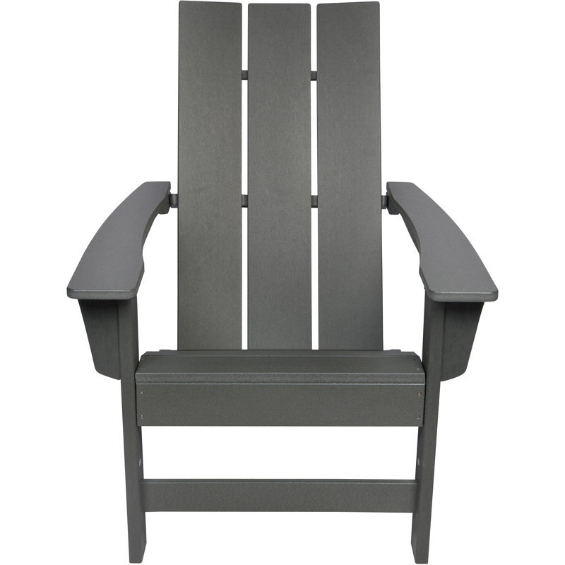 Meridian All-Weather Modern HDPE Adirondack Chair, Gray