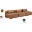 Canapé modulaire en similicuir 3 pièces Ivion-94884220