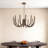 12-Light Curved Arm Chandelier with Adjustable Length