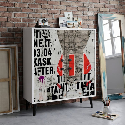 Urban Expression 37'' Wide 4-Door Accent Cabinet