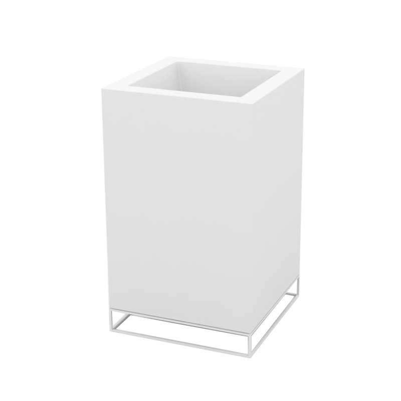Pot de fleurs en résine Vela, H 35,5 po x l 15,75 po x P 15,75 po, Glace