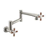 Pot Filler - Dual Handle Wall Mount - Industrial