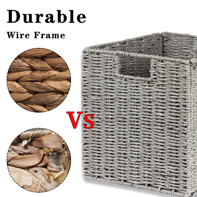 Red Barrel Studio Wicker Bin, Grey