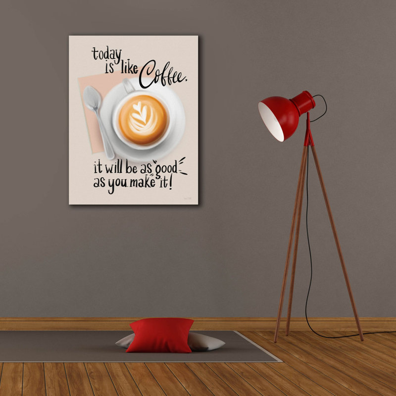 Toile épique Graffiti «Today Is Like Coffee» par House Fenway, 26 po x 34 po, H 34 po x l 26 po