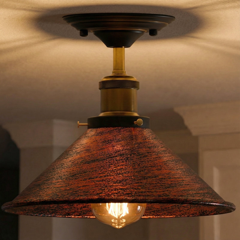 Semi Flush Mount, Rustic Red