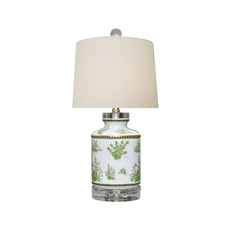 PORCELAIN GREEN FLORALTISSUE BOX LAMP