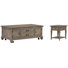 Dariella Lift Top Storage Cocktail Table With End Table