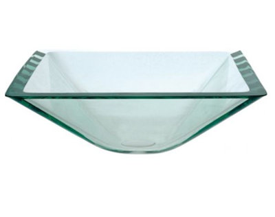 Square Glass Vessel Bathroom Sink