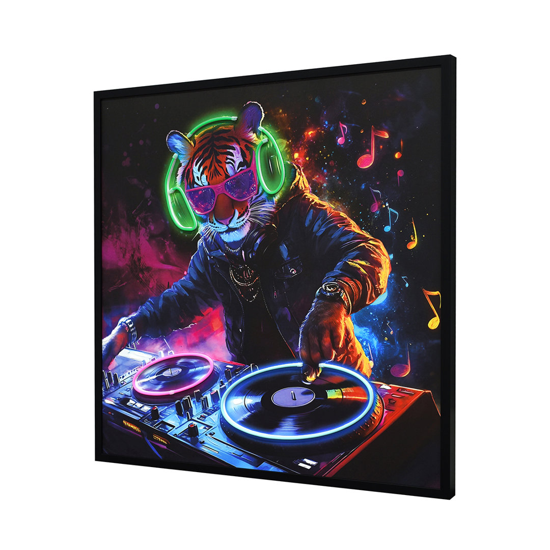 Ener-J Unisex Multicolor Britwall Led Wall Art Tiger Dj Illuminated Canvas 83X83cm | : 83X83 Cm - Image 3