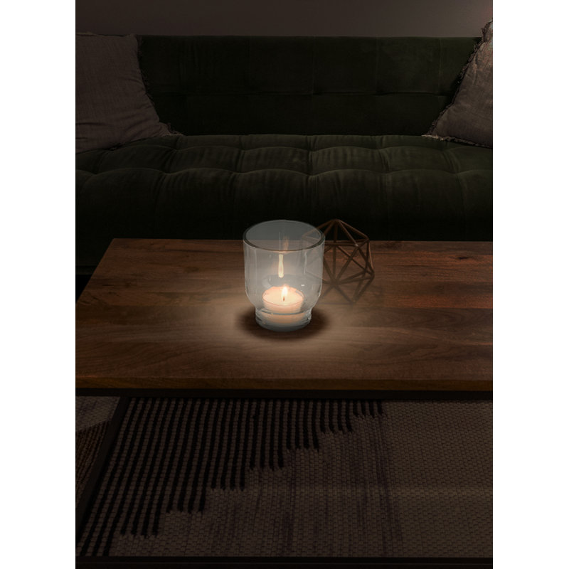 Ensemble de porte-votives en verre 4 pièces, H 5 po x l 3,75 po x P 3,75 po