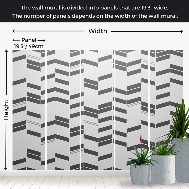 Murale abstraite pelez et collez - Structures simples, L 82 po x l 115 po