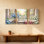 Plantes et fleurs, salle de bain florale avec vue sur le jardin, ensemble de 3 impressions sur toile