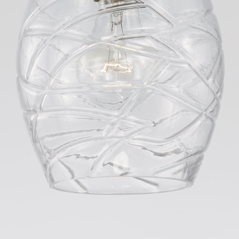 Luminaire suspendu à 1 lumière en forme de goutte, Nickel brossé