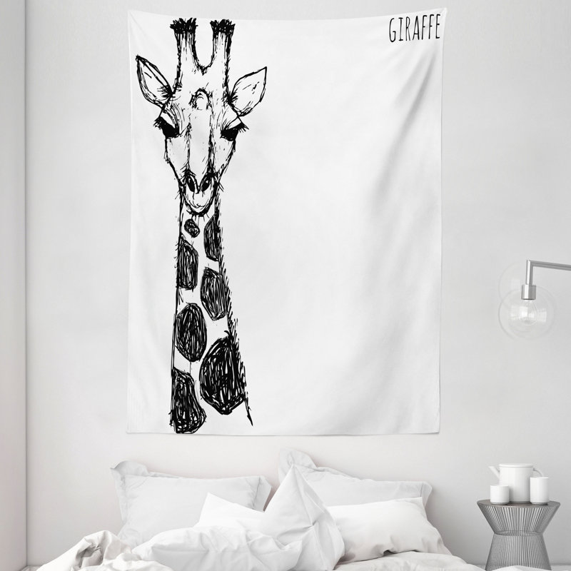Tapisserie girafe en polyester, H 80 po x l 60 po