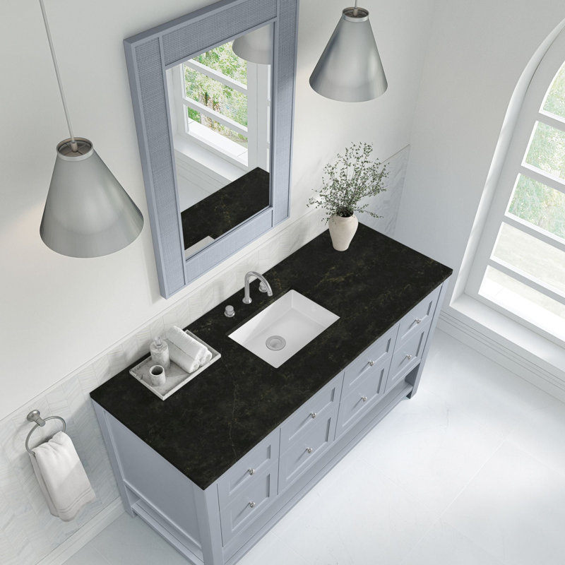 Breckenridge 60'' W Single Vanity, Serenity Blue, Phantome Eclos, Widespread