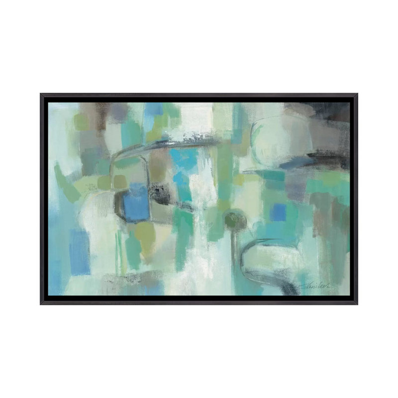 «Mountain Spring II» par Silvia Vassileva - reproduction d'art, H 26 po x l 40 po x 1,5 po, Toile avec cadre noir patiné