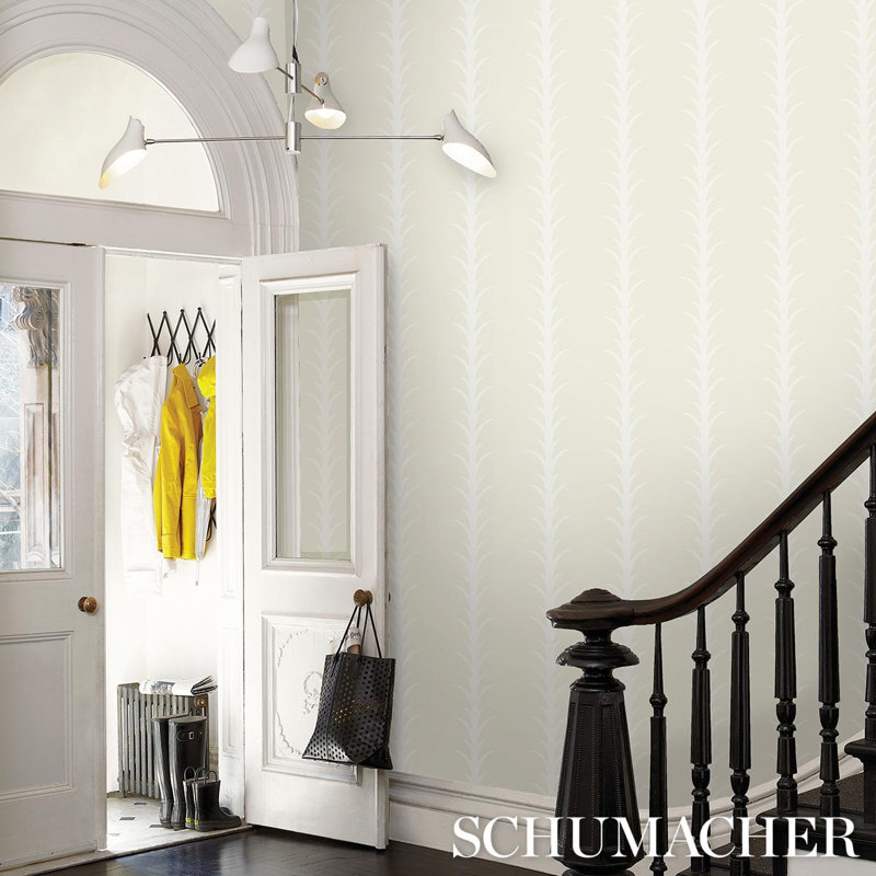 Acanthus Stripe Wallpaper, Ivory/Neutral
