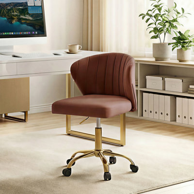 Chaise de travail ergonomique à dossier capitonné Adelynn