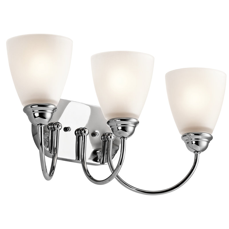 Éclairage pour salle de bain 3 lumières Mcnemar, Chrome