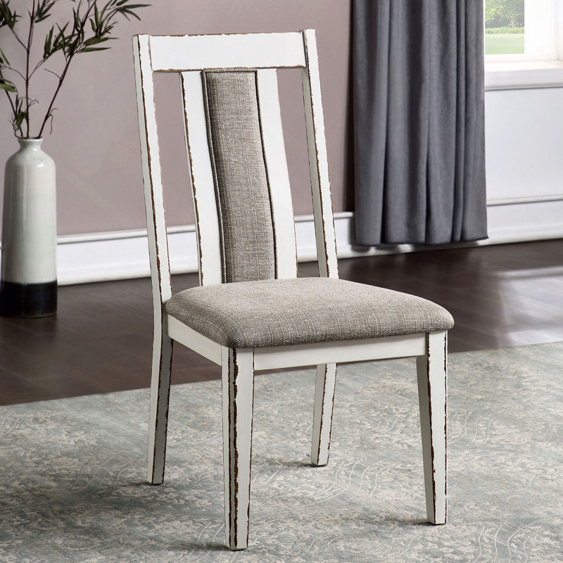 Ensemble de 2 chaises d'appoint en bois massif à dossier unique en bois massif et rembourrées