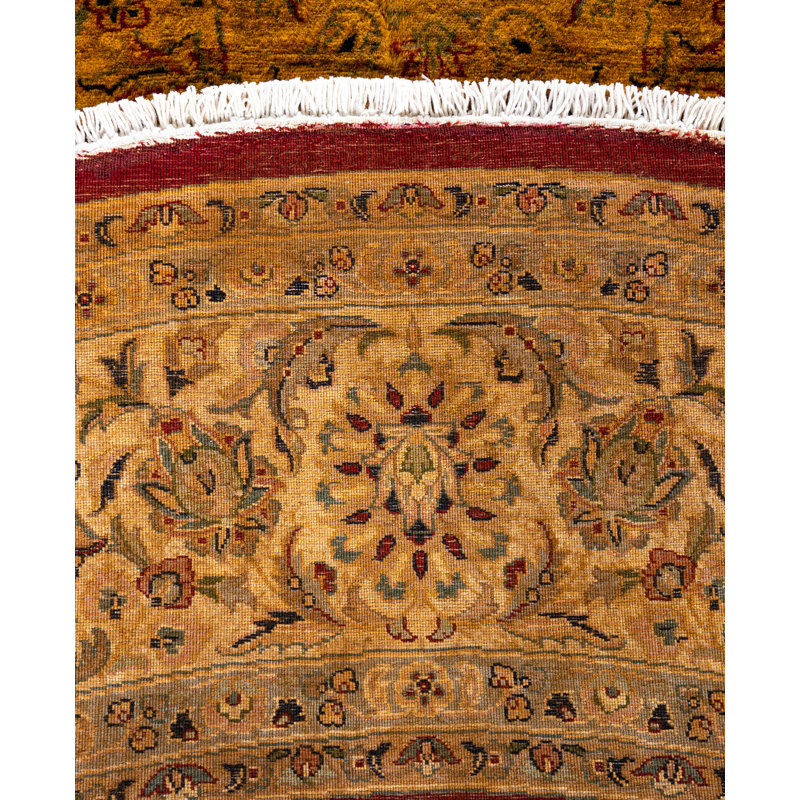 Overdyed Hand-Knotted Wool Modern-Contemporary Gold Area Rug 8' 3" x 8' 5"