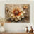 Abstract Orange Dahlia Glow II - Dahlia Wood Wall Decor - On Natural Pine Wood-776842577