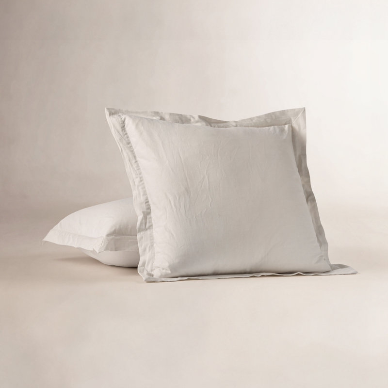 Cloud Soft Sateen Sateen Standard Sham Set, Euro, Pale Gray 1